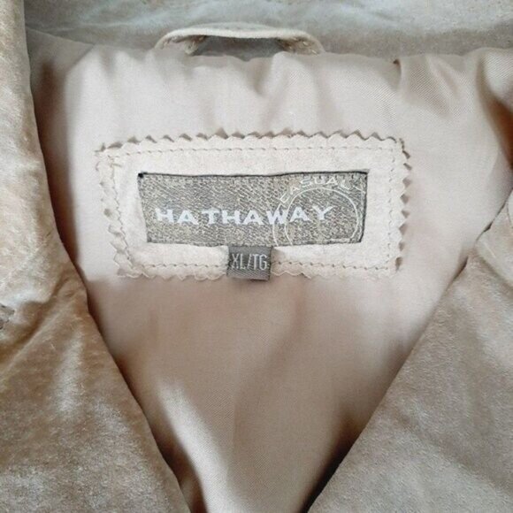 HATAWAY Vintage Genuine Suede Blazer Jacket Light Tan Men's Sz XL - Picture 12 of 13